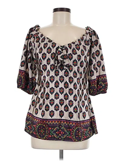 Pre-owned Joy Joy 3/4 Sleeve Blouse In White