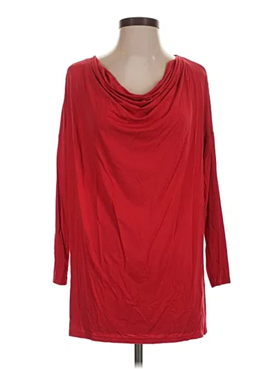 Pre-owned Joy Joy 3/4 Sleeve Top Red Cowl Neck Tops