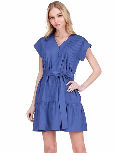 Joy Joy Alicia Belted Mini Dress In Navy In Blue