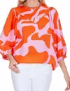 Joy Joy Arial Top In Pink In Orange