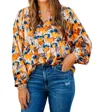 Joy Joy Autumn Petals Batwing Top In Multi In Multi