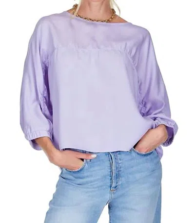 Joy Joy Batwing 3/4 Sleeve Top In Lilac In Blue