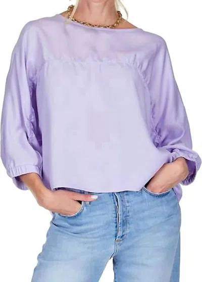 Joy Joy Batwing Pullover Top In Lilac In Orange