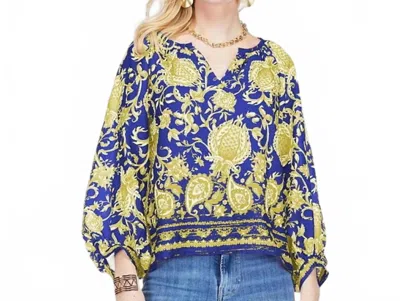 Joy Joy Boho Top In Royal Purple In Multi