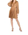 Joy Joy Bronze Twist Dress In Brown