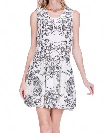 Joy Joy Bubble Hem Mini Dress In Ink Blossom In Multi