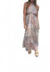 Joy Joy Budding Vines Halter Dress In Multi