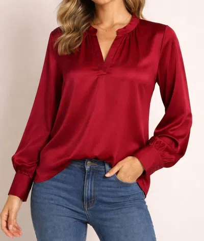 Joy Joy Burgandy Blouse In Burgundy In White