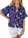 Joy Joy Caeso Eyelet Top In Royal Blue In Blue