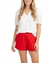 Joy Joy Cain Pull On Short In Red In Red