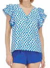 Joy Joy Colleen Dot Blouse In Blue In Blue