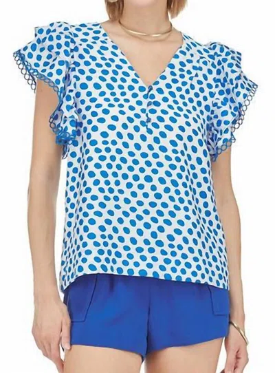 Joy Joy Colleen Dot Blouse In Blue