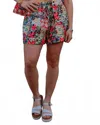 Joy Joy Cuffed Pull On Shorts In Floral Patch In Multi