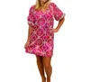 Joy Joy Ej Eyelet V Neck Dress In Pink In Pink