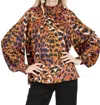 Joy Joy Elastic Neck Top In Multi In Multi