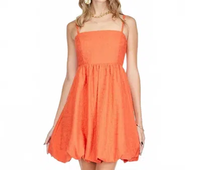 Joy Joy Embossed Balloon Hem Sundress In Orange