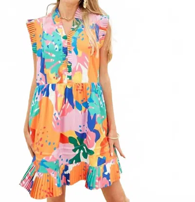 Joy Joy Fantasia Print Dress In Multi