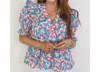 Joy Joy Faux Wrap Blouse In Sweet Gum In Multi