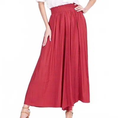 Joy Joy Flowy Culottes Pants In Wine In Animal Print
