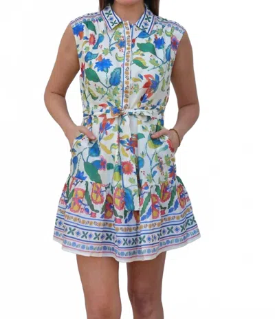 Joy Joy Front Placket Shirt Dress In Festival Florals In Multi