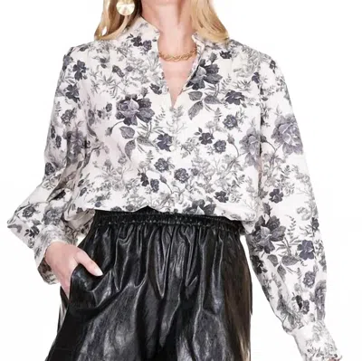 Joy Joy Front Split Buttons Top In Floral Poetry In Multi