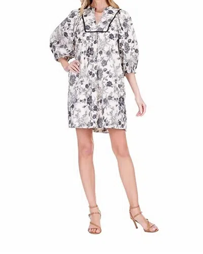 Joy Joy Front Yolk Trim Dress In Flrl Ptry In Multi