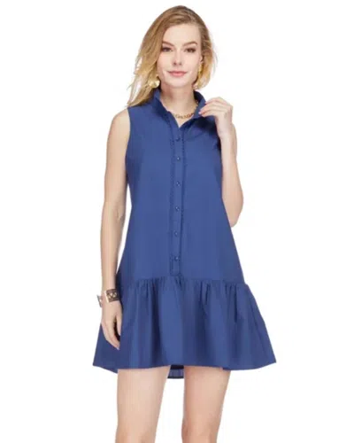 Joy Joy High Neck Sleeveless Dress In Navy In Blue