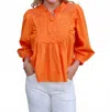 Joy Joy Lace Patch Top In Orange In Orange
