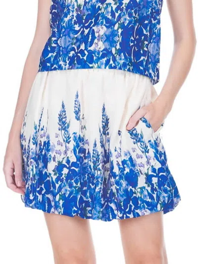 Joy Joy Meadow Bubble Skirt In Indigo In Black