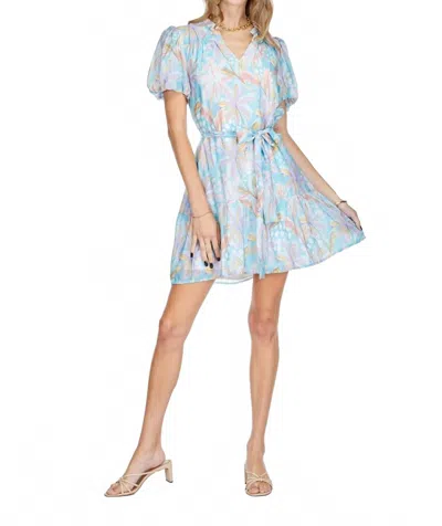 Joy Joy Pastel Flannel Collar Flounce Dress In Pink/blue Multi