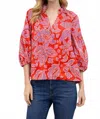 Joy Joy Peasant Top In Sunburst In Multi