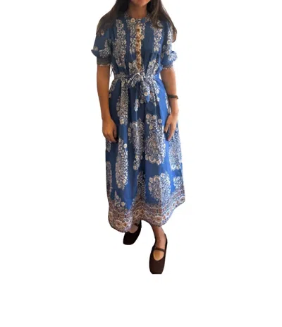 Joy Joy Pin Tuck Maxi Dress In Indigo Oasis In Blue