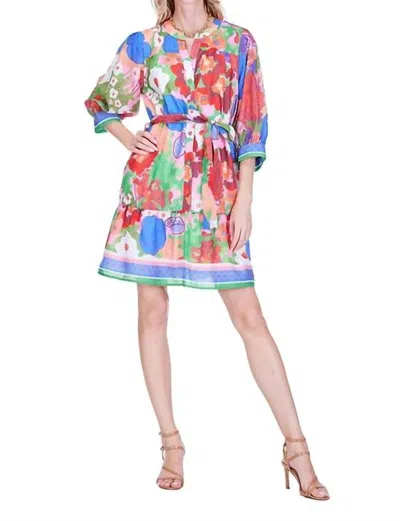 Joy Joy Placket Dress In Petal Pop In Multi