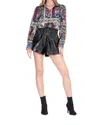 Joy Joy Puff Sleeve Blouse In Elaborate Border In Multi