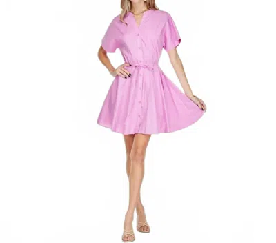 Joy Joy Rose Button Front Dress In Pink