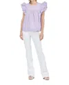 Joy Joy Ruffle Sleeve Top In Lavender In Purple