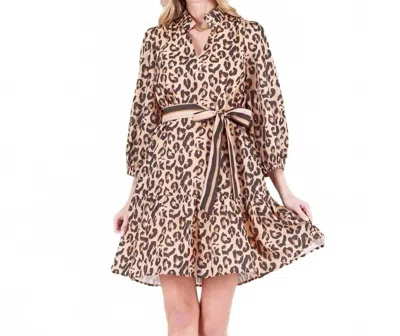 Joy Joy Savannah Stride Dress In Leopard In Brown