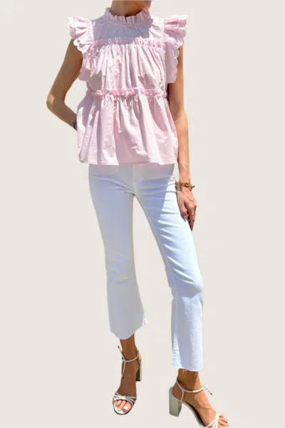 Joy Joy Scallop Tiered Top In Pink