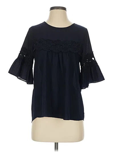 Pre-owned Joy Joy Short Sleeve Blouse In Blue