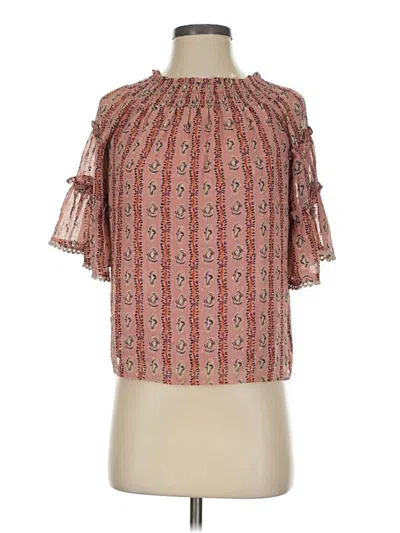Joy Joy Short Sleeve Blouse In Pink