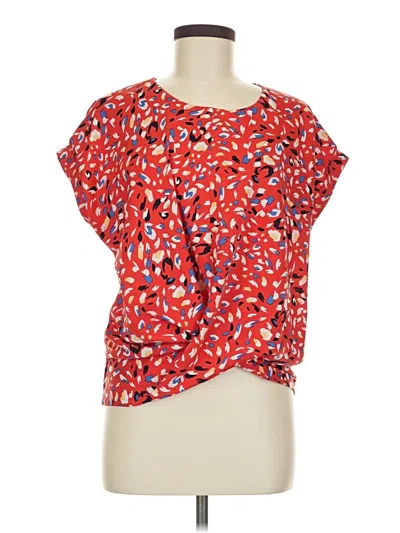 Pre-owned Joy Joy Short Sleeve Blouse In Red