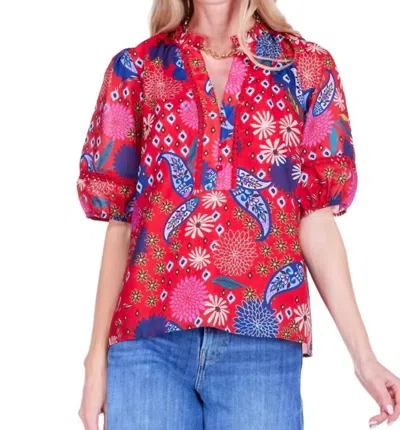 Joy Joy Show Shirt In Pink In Red