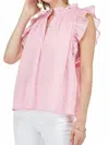 Joy Joy Elizabeth Ruffle Blouse In Baby Pink In Pink