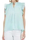 Joy Joy Smocked Shoulder Shell Top In Mint In Green