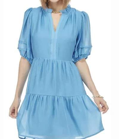 Joy Joy Stitched Sleeve Dress In Blue