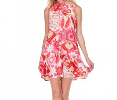 Joy Joy The Colette Zinnias Dress In Pink In Multi