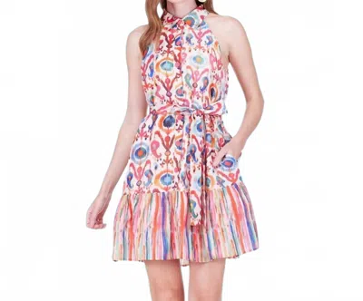 Joy Joy The Ikat Island Social Mini Dress In Multicolor