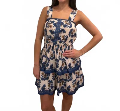 Joy Joy Tiered Dress In Indigo Lotus In Multi