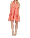 Joy Joy Tiered Halter Dress In Orange Stripe In Orange