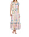 Joy Joy Tiered Maxi Dress In Pastel Abs In Multi